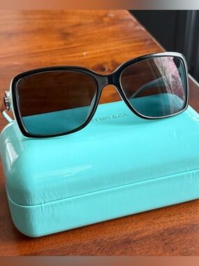 Tiffany & Co. Black Women's Sunglasses with Brown Lenses